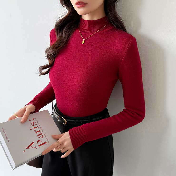 裏起毛 ハイネックニット ふわもちニット | COCOMOMO | 詳細画像17 