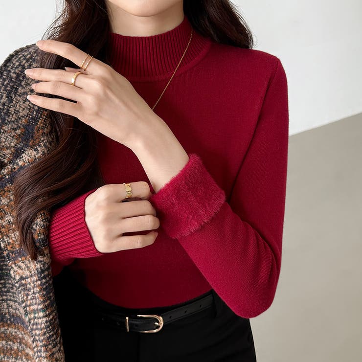 裏起毛 ハイネックニット ふわもちニット | COCOMOMO | 詳細画像20 