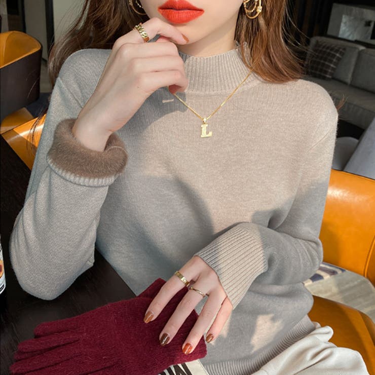 裏起毛 ハイネックニット ふわもちニット | COCOMOMO | 詳細画像5 