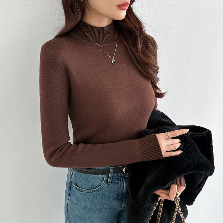 裏起毛 ハイネックニット ふわもちニット | COCOMOMO | 詳細画像24 