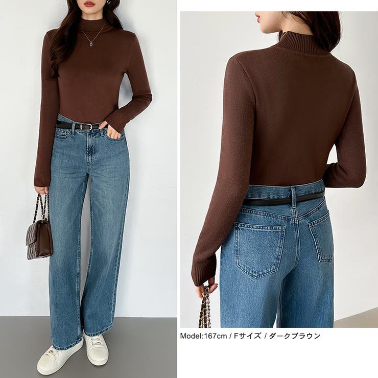 裏起毛 ハイネックニット ふわもちニット | COCOMOMO | 詳細画像26 