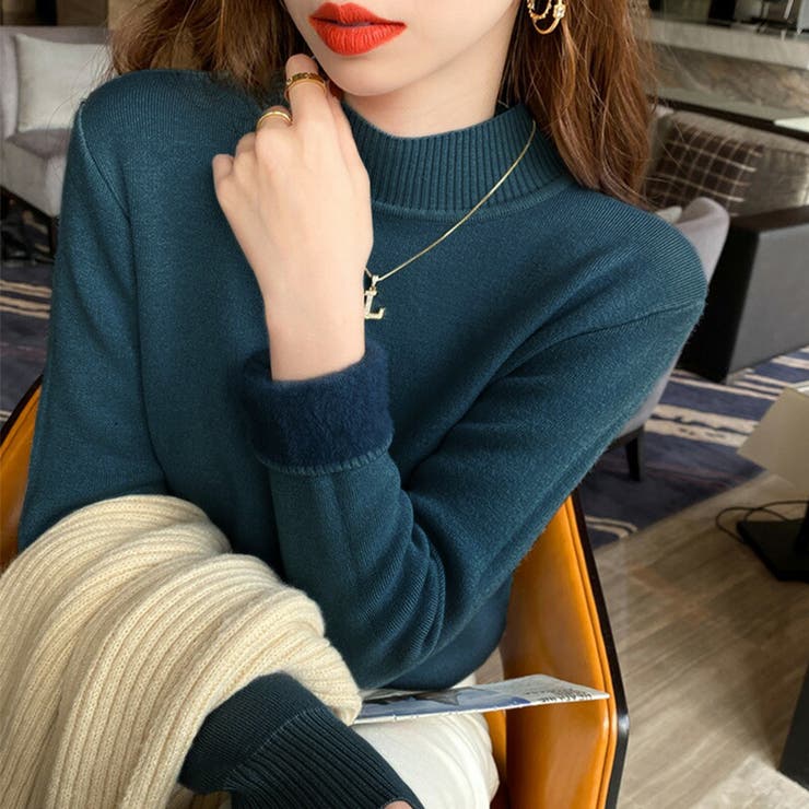 裏起毛 ハイネックニット ふわもちニット | COCOMOMO | 詳細画像7 