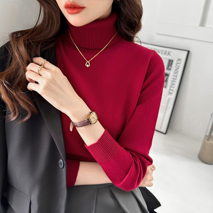 タートルネック ニット きれいめニットトップス | COCOMOMO | 詳細画像1 