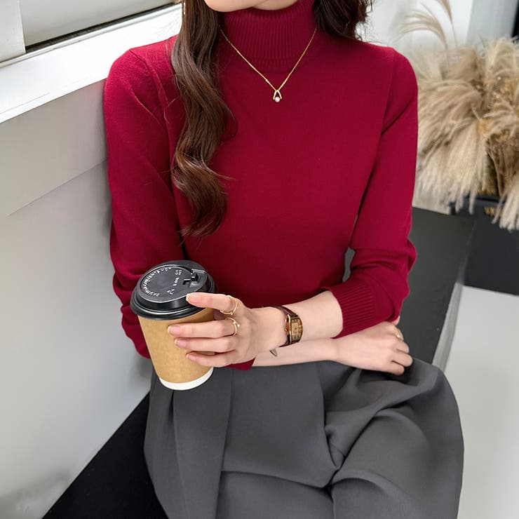 タートルネック ニット きれいめニットトップス | COCOMOMO | 詳細画像3 