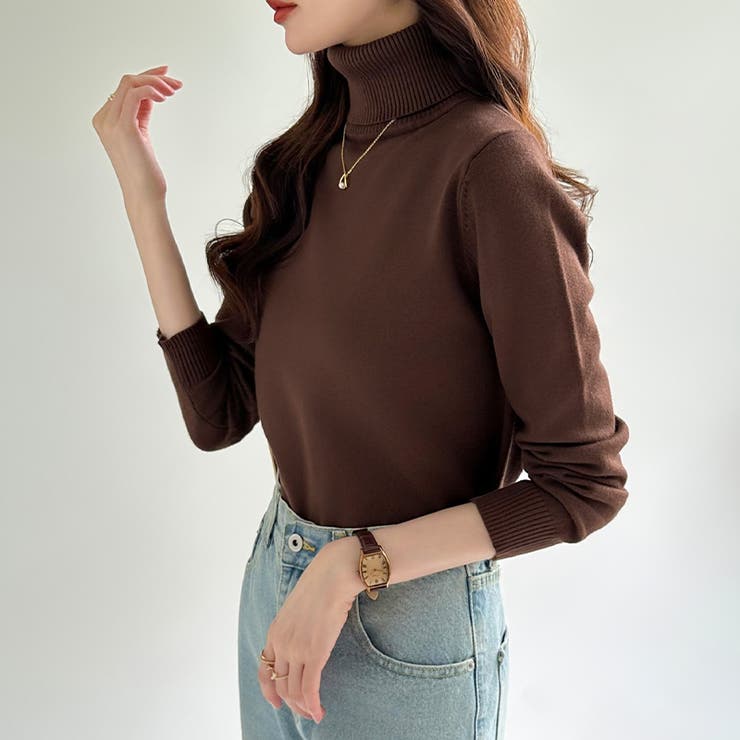 タートルネック ニット きれいめニットトップス | COCOMOMO | 詳細画像7 