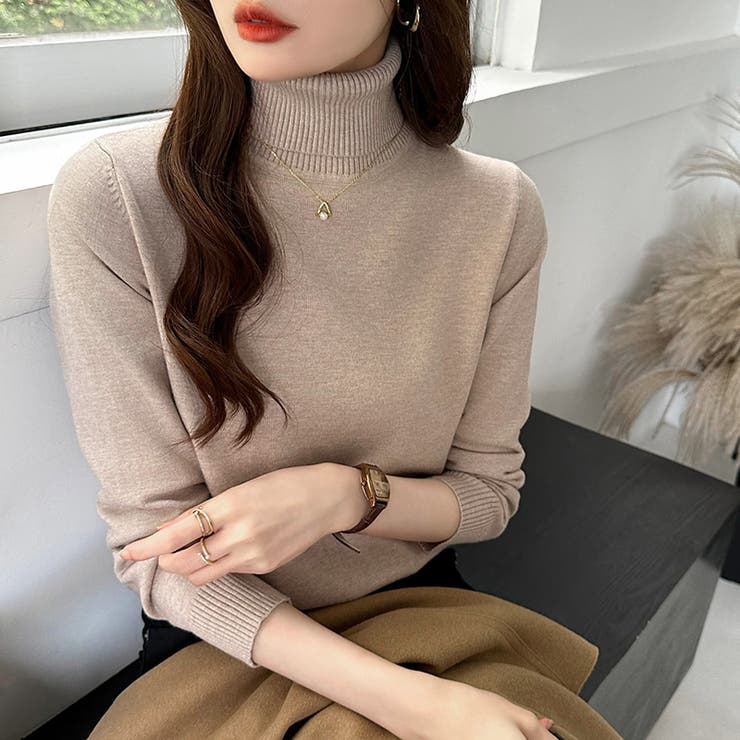 タートルネック ニット きれいめニットトップス | COCOMOMO | 詳細画像12 