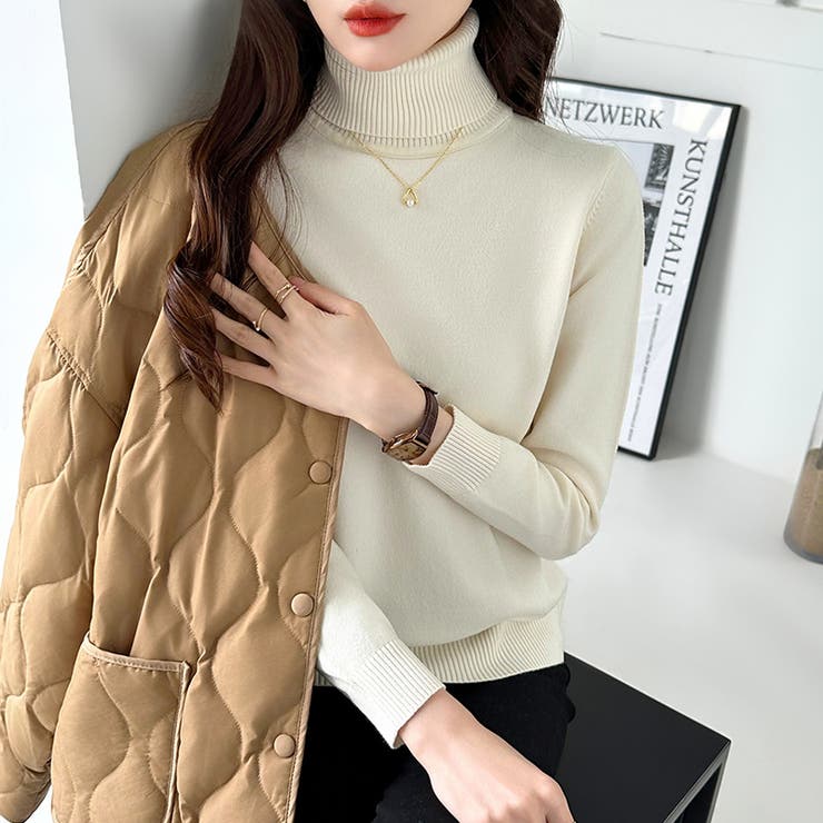 タートルネック ニット きれいめニットトップス | COCOMOMO | 詳細画像13 