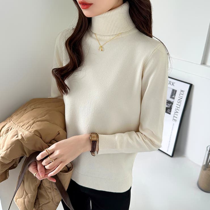 タートルネック ニット きれいめニットトップス | COCOMOMO | 詳細画像14 