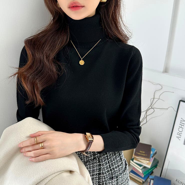 タートルネック ニット きれいめニットトップス | COCOMOMO | 詳細画像17 