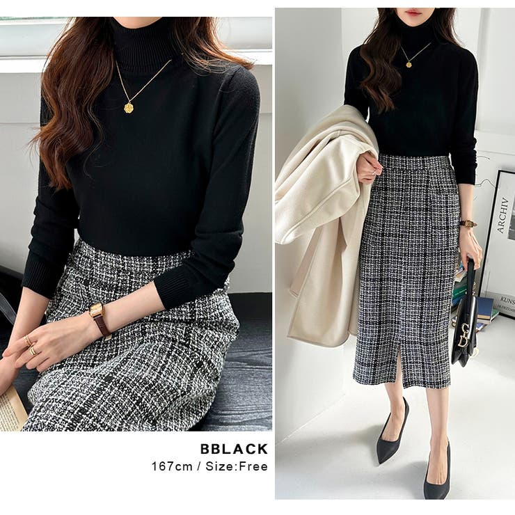 タートルネック ニット きれいめニットトップス | COCOMOMO | 詳細画像19 