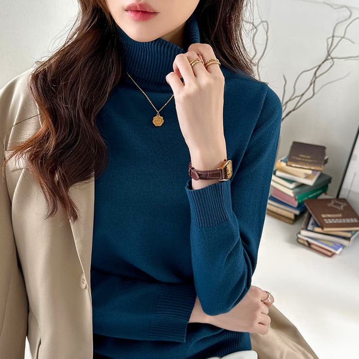 タートルネック ニット きれいめニットトップス | COCOMOMO | 詳細画像20 