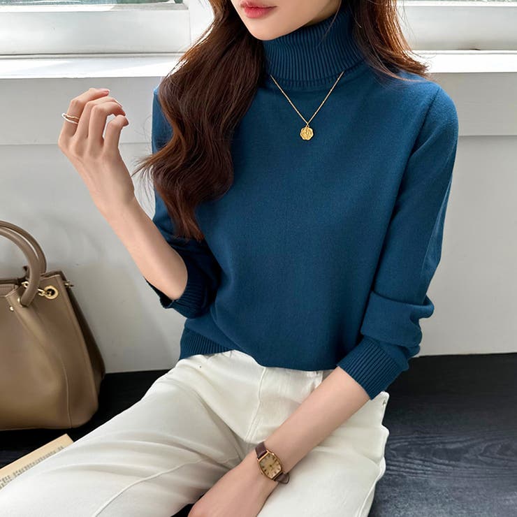 タートルネック ニット きれいめニットトップス | COCOMOMO | 詳細画像22 