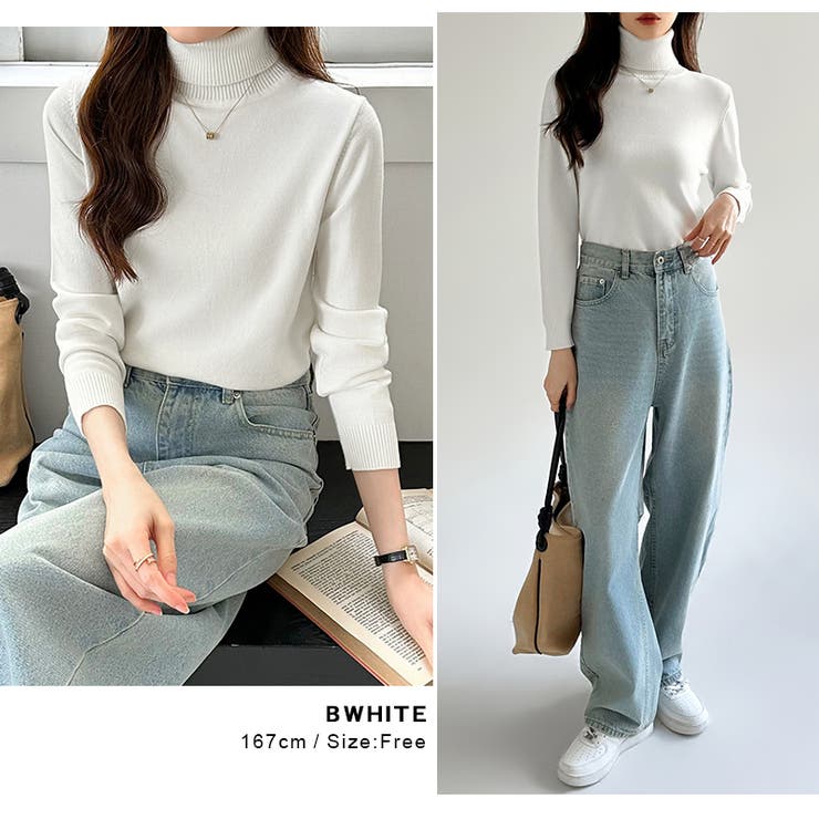 タートルネック ニット きれいめニットトップス | COCOMOMO | 詳細画像25 