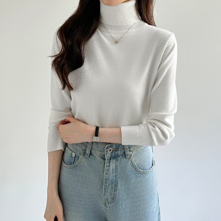 タートルネック ニット きれいめニットトップス | COCOMOMO | 詳細画像26 