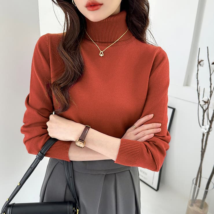 タートルネック ニット きれいめニットトップス | COCOMOMO | 詳細画像27 