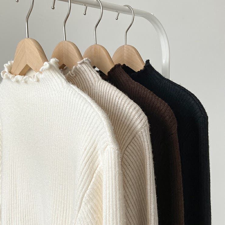 裏起毛ハイネックニット ヤク風もちもちニット セーター | COCOMOMO | 詳細画像14 