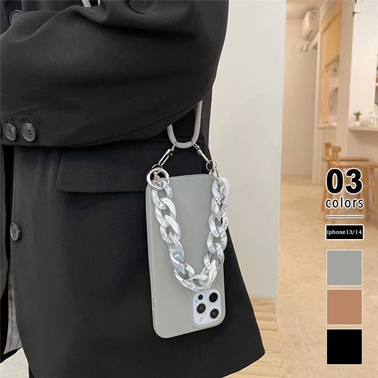 グレー | スマホショルダー iPhoneケース スマホショルダーストラップ | COCOMOMO