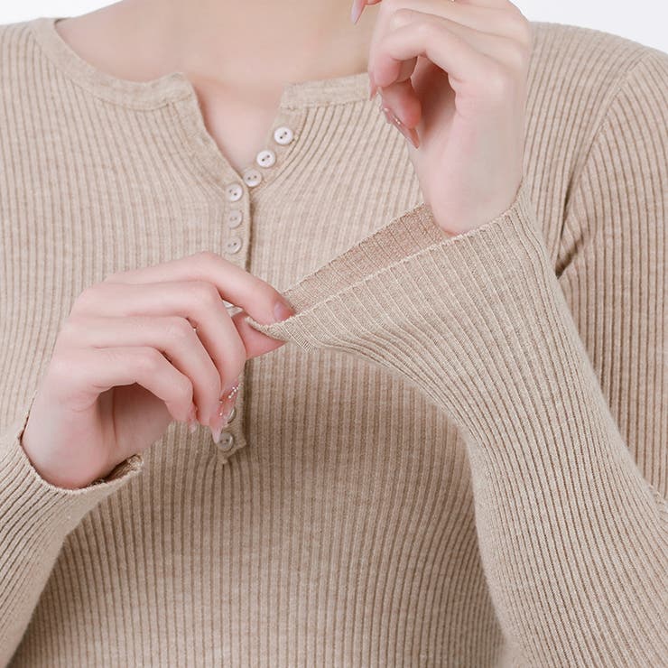 ヤク風柔らかいニット 長袖ニット リブニット | COCOMOMO | 詳細画像21 