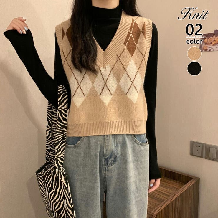 butcher products アーガイル ニット ベストサイズ44 SLOPPY