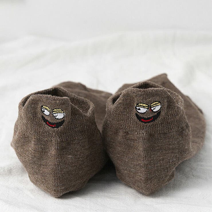 ダークブラウン | 靴下 キャラクターソックス くるぶしソックス | COCOMOMO