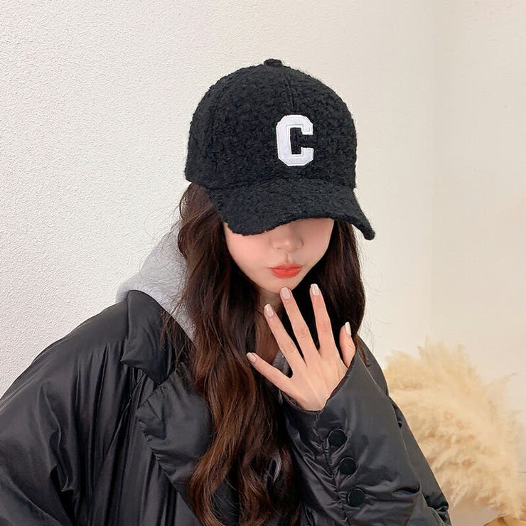 黒 ボアキャップ CCロゴ キャップ Cロゴボアキャップ 帽子レディース[品番：COCW0005213