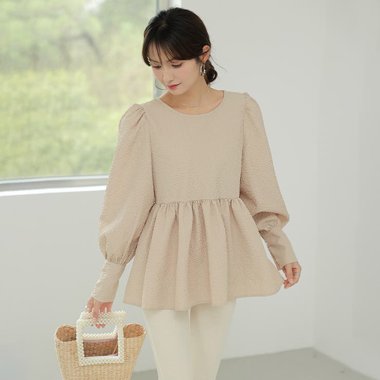 ぺプラムブラウス ふくれジャガード ブラウス | COCOMOMO | 詳細画像19 