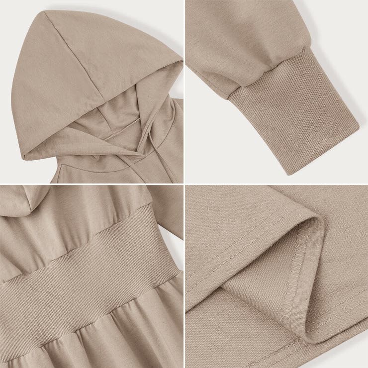 パーカーワンピース スウェットワンピース ウエストシェイプ | COCOMOMO | 詳細画像30 