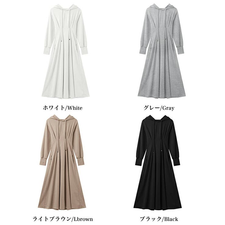 パーカーワンピース スウェットワンピース ウエストシェイプ | COCOMOMO | 詳細画像31 