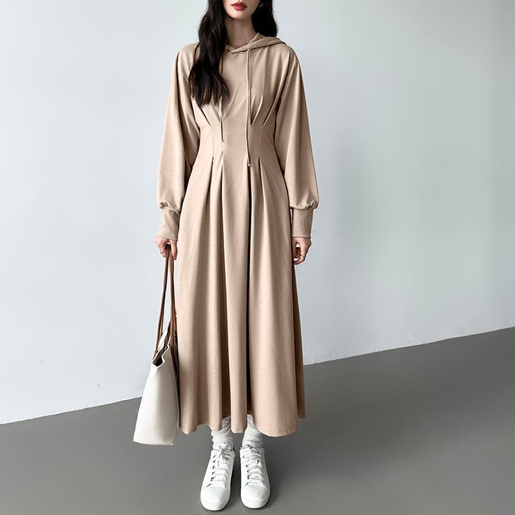 パーカーワンピース スウェットワンピース ウエストシェイプ | COCOMOMO | 詳細画像2 