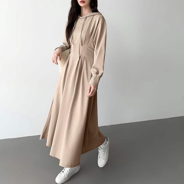 パーカーワンピース スウェットワンピース ウエストシェイプ | COCOMOMO | 詳細画像4 