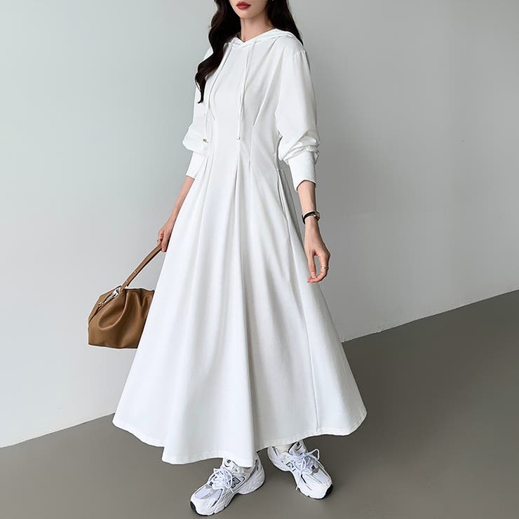 パーカーワンピース スウェットワンピース ウエストシェイプ | COCOMOMO | 詳細画像13 