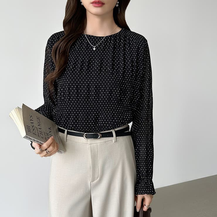 【2026SS新色登場】薄手風コーデが楽しめる シャーリングブラウス シアーブラ… | COCOMOMO | 詳細画像65 