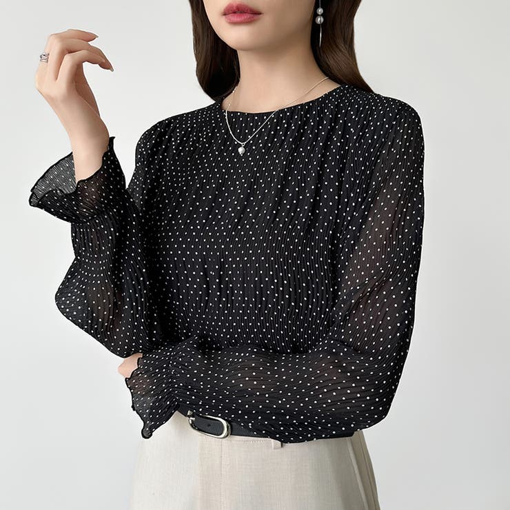 【2026SS新色登場】薄手風コーデが楽しめる シャーリングブラウス シアーブラ… | COCOMOMO | 詳細画像67 