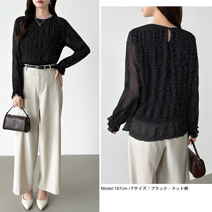 【2026SS新色登場】薄手風コーデが楽しめる シャーリングブラウス シアーブラ… | COCOMOMO | 詳細画像68 