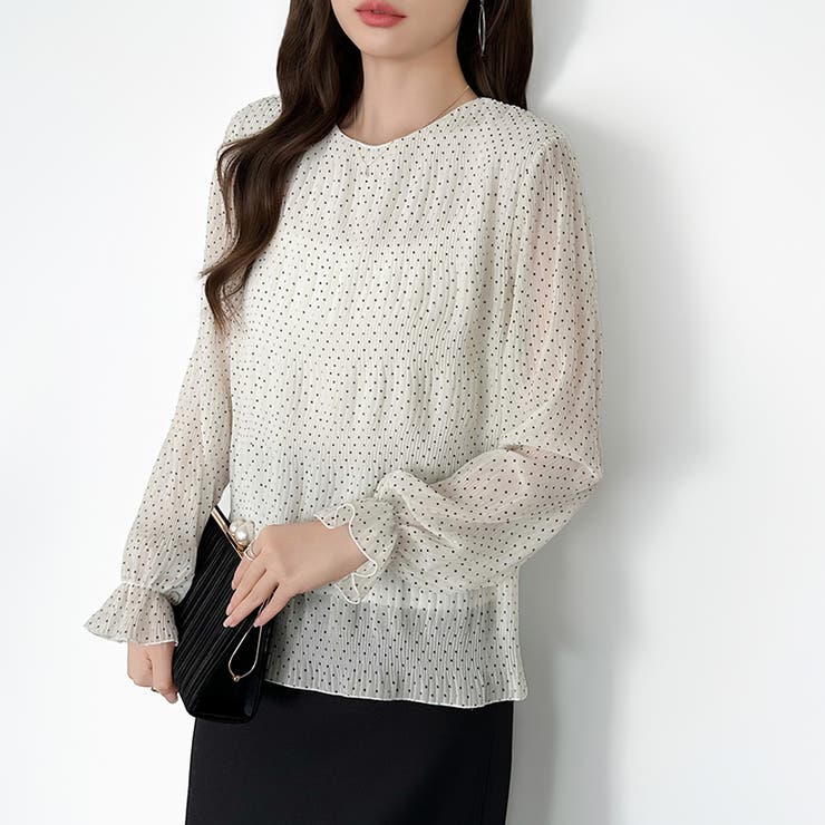 【2026SS新色登場】薄手風コーデが楽しめる シャーリングブラウス シアーブラ… | COCOMOMO | 詳細画像74 