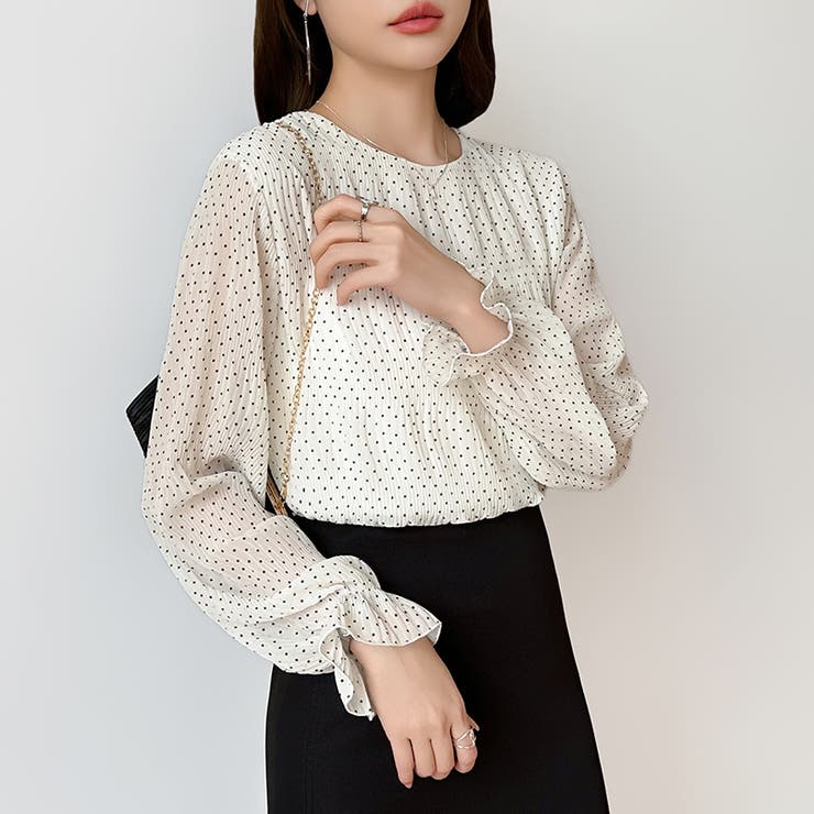 【2026SS新色登場】薄手風コーデが楽しめる シャーリングブラウス シアーブラ… | COCOMOMO | 詳細画像76 