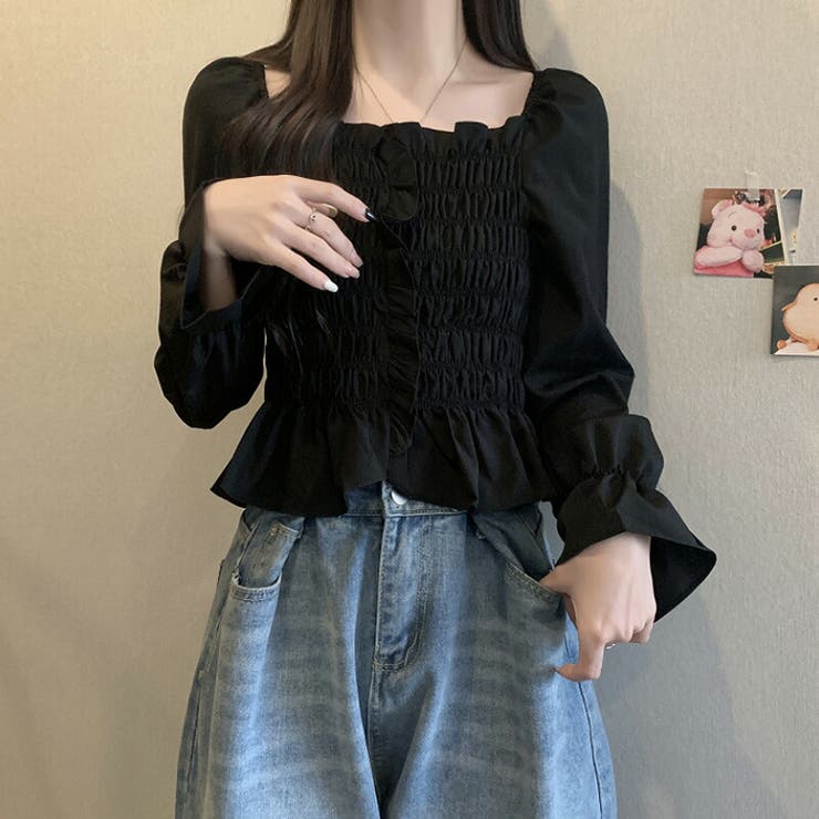 ブラウス シャーリングブラウス シャーリングシフォンブラウス[品番