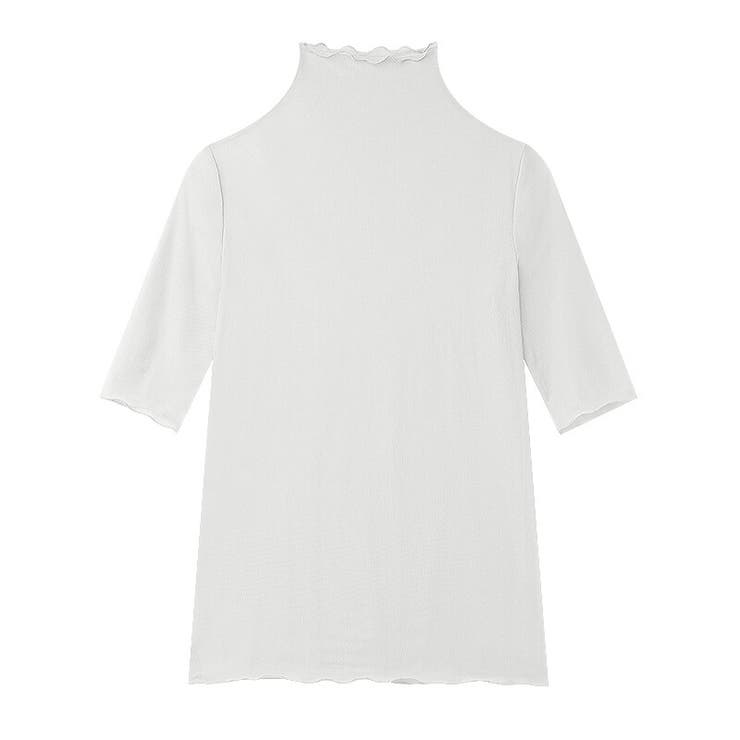 シアートップス 五分袖 フリルハイネック | COCOMOMO | 詳細画像31 