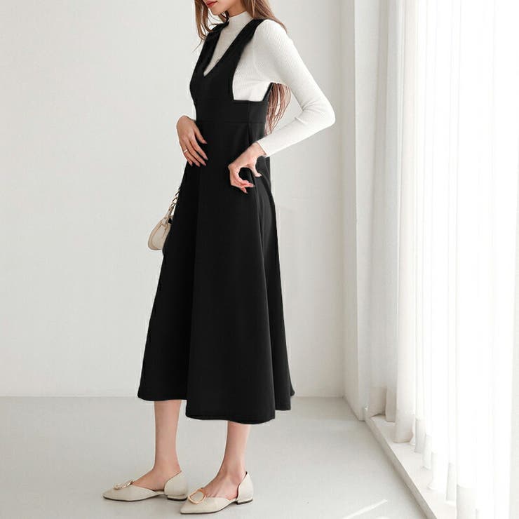 ジャンパースカート vネック ワンピース | COCOMOMO | 詳細画像12 