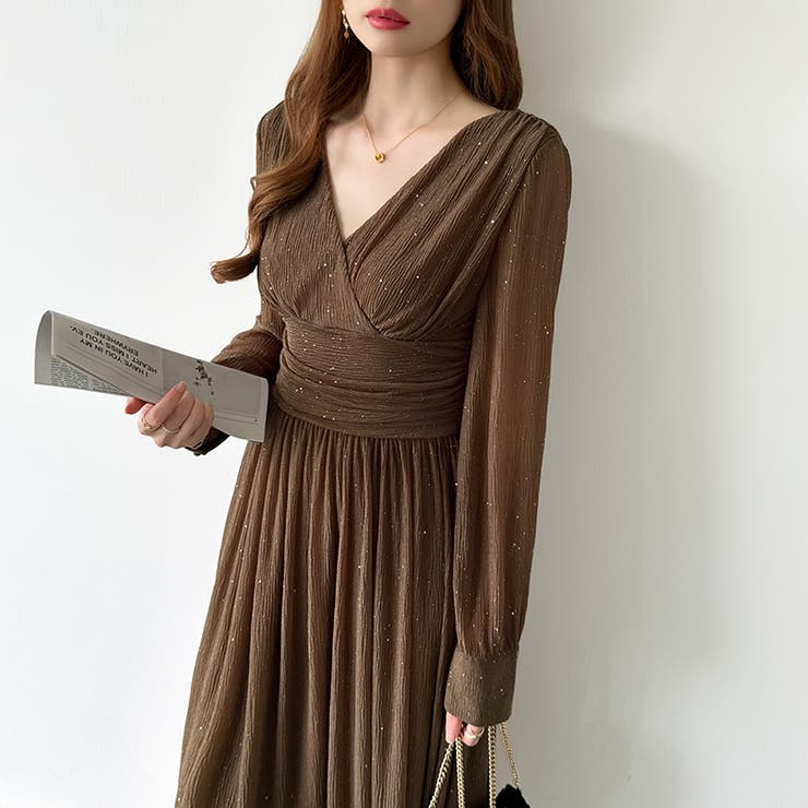 カシュクールラメドレス パーティードレス カシュクールワンピース | COCOMOMO | 詳細画像75 