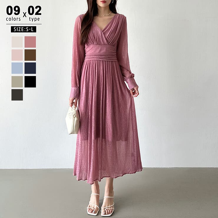 ピンク | 【新色登場！】 ラメシアードレス ラメドレス | COCOMOMO