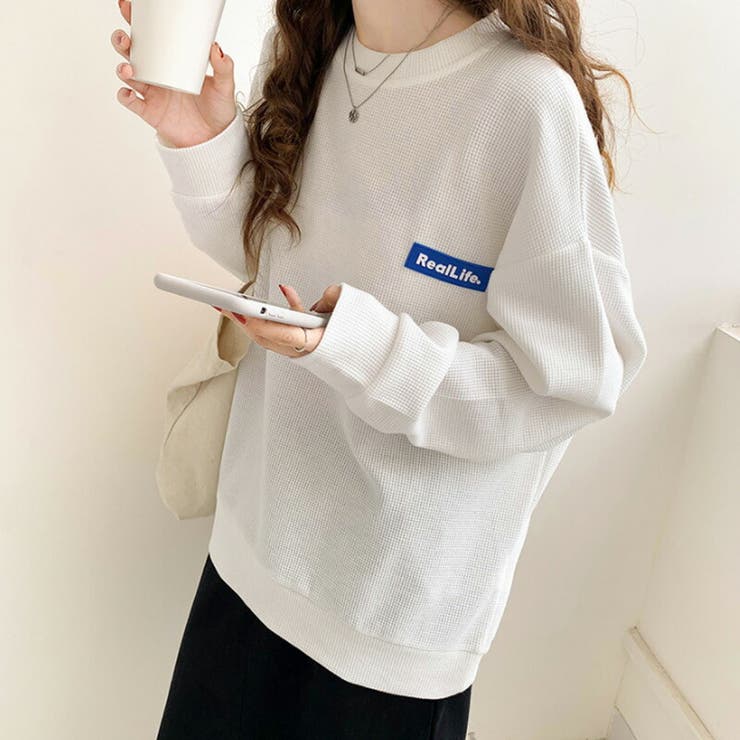 ワッフルロンt ロゴトレーナー オーバーサイズ | COCOMOMO | 詳細画像10 