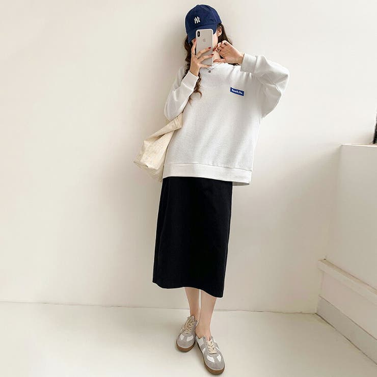 ワッフルロンt ロゴトレーナー オーバーサイズ | COCOMOMO | 詳細画像12 