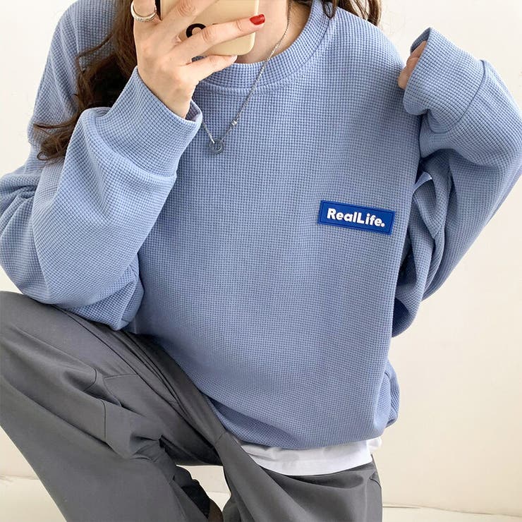 ワッフルロンt ロゴトレーナー オーバーサイズ | COCOMOMO | 詳細画像13 