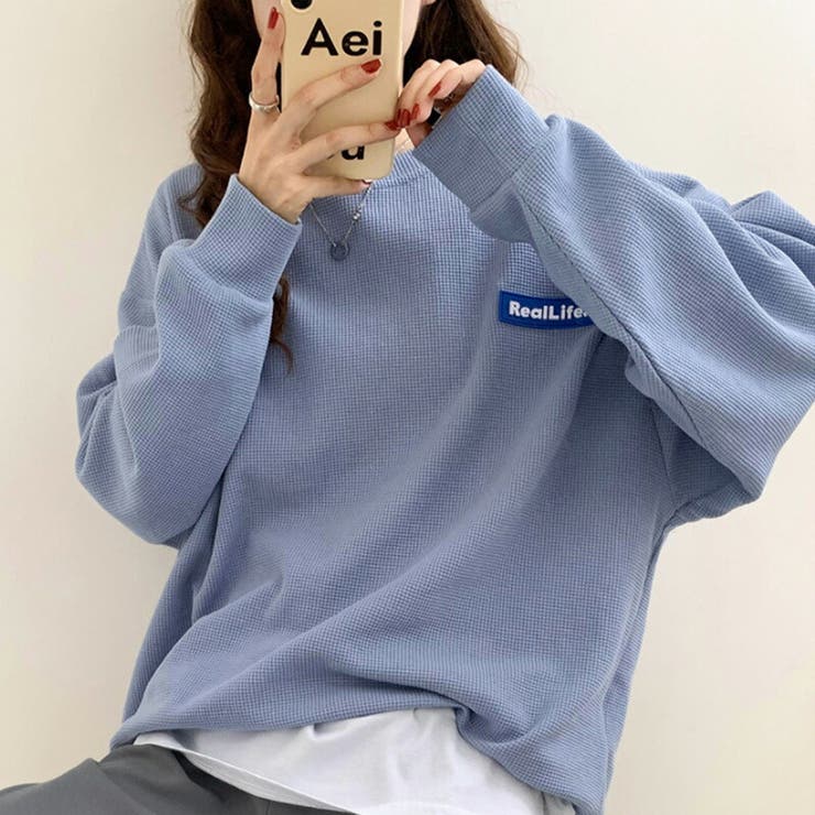 ワッフルロンt ロゴトレーナー オーバーサイズ | COCOMOMO | 詳細画像14 