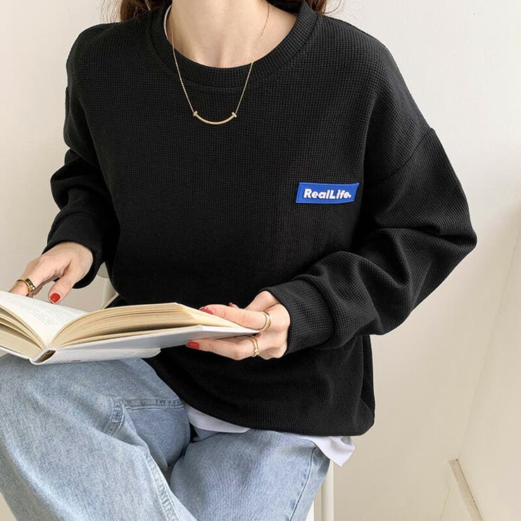 ワッフルロンt ロゴトレーナー オーバーサイズ | COCOMOMO | 詳細画像19 