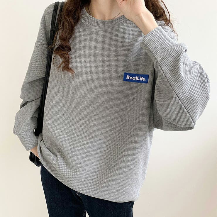 ワッフルロンt ロゴトレーナー オーバーサイズ | COCOMOMO | 詳細画像2 