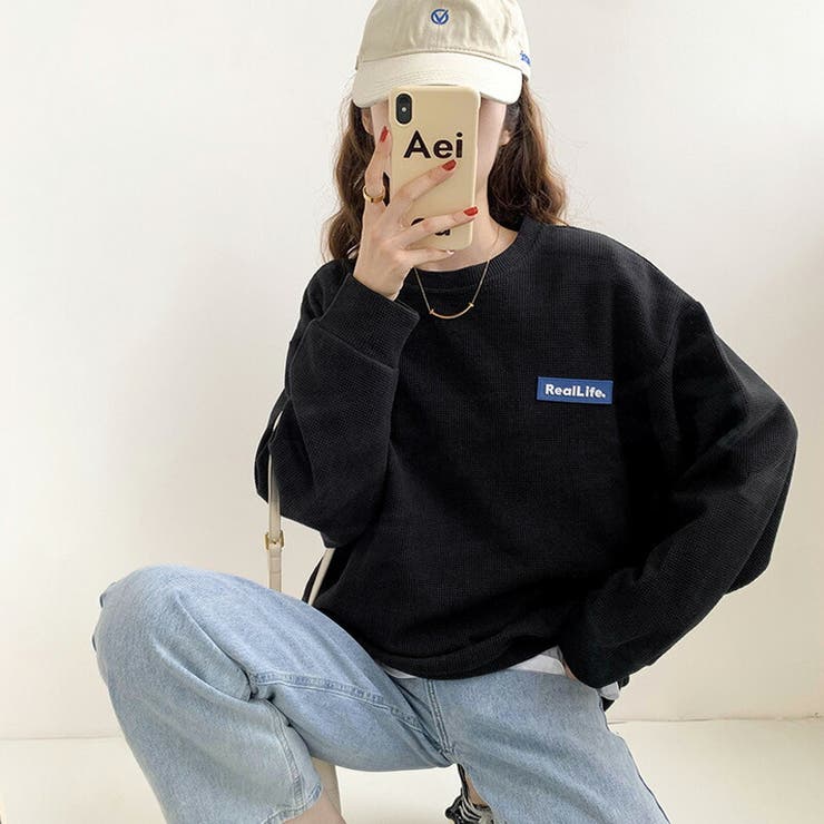 ワッフルロンt ロゴトレーナー オーバーサイズ | COCOMOMO | 詳細画像23 