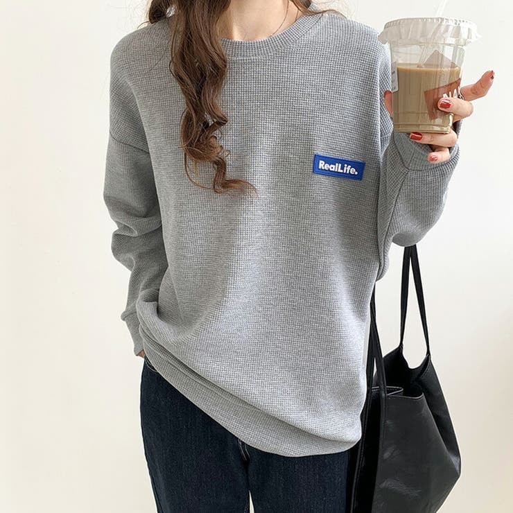 ワッフルロンt ロゴトレーナー オーバーサイズ | COCOMOMO | 詳細画像3 