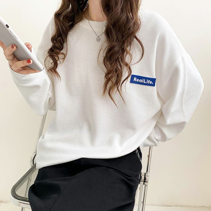 ワッフルロンt ロゴトレーナー オーバーサイズ | COCOMOMO | 詳細画像9 